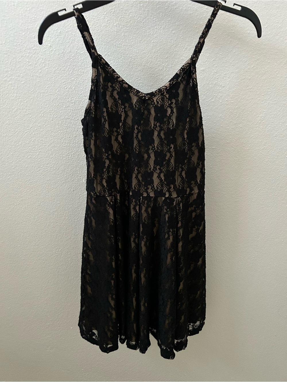btween Black Lace Overlay Formal Dress with Nude Lining - Picture 3 of 6